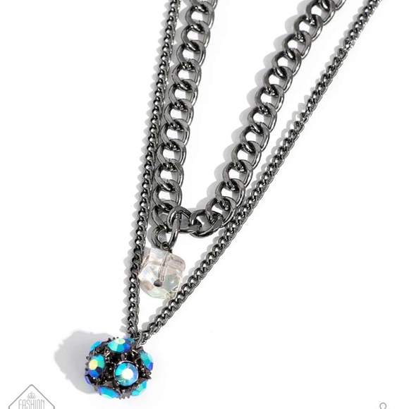 Fashion Jewelry Black and Blue Statement Necklace Flair for the Fierce Fashion - Picture 1 of 6